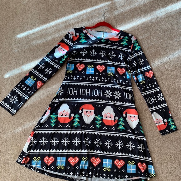 LADIES SANTA 🎅 “HOHOHO” PRINT DRESS NWOT L… - Picture 8 of 16